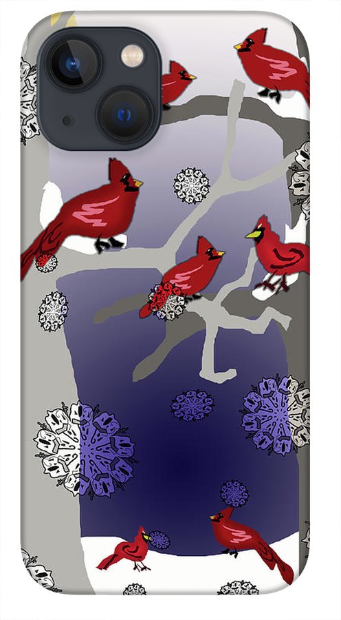 Cardinals In The Snow - Phone Case