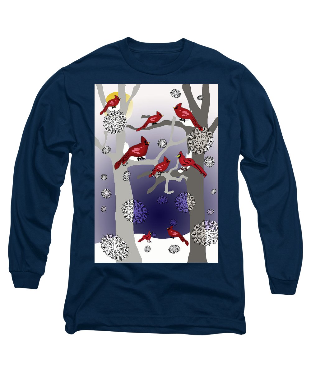 Cardinals In The Snow - Long Sleeve T-Shirt