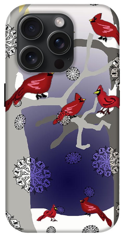 Cardinals In The Snow - Phone Case