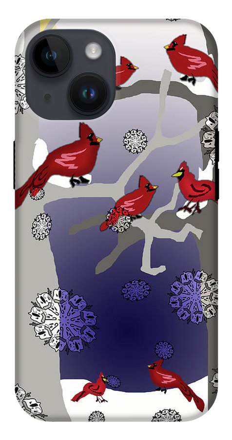 Cardinals In The Snow - Phone Case