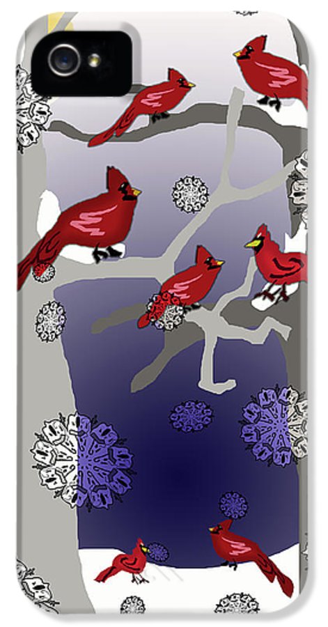 Cardinals In The Snow - Phone Case