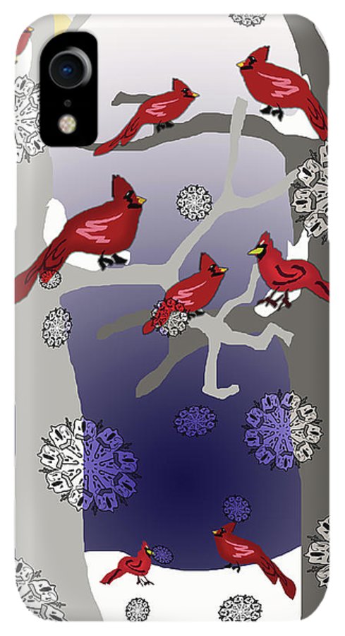 Cardinals In The Snow - Phone Case