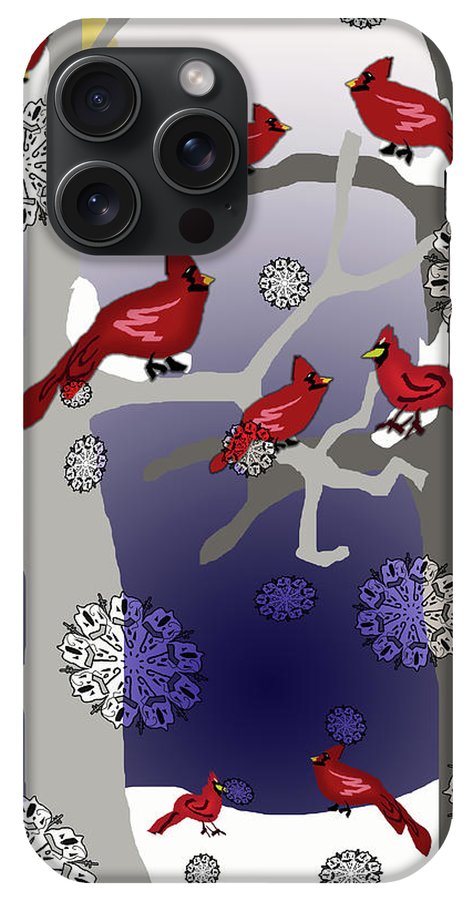 Cardinals In The Snow - Phone Case