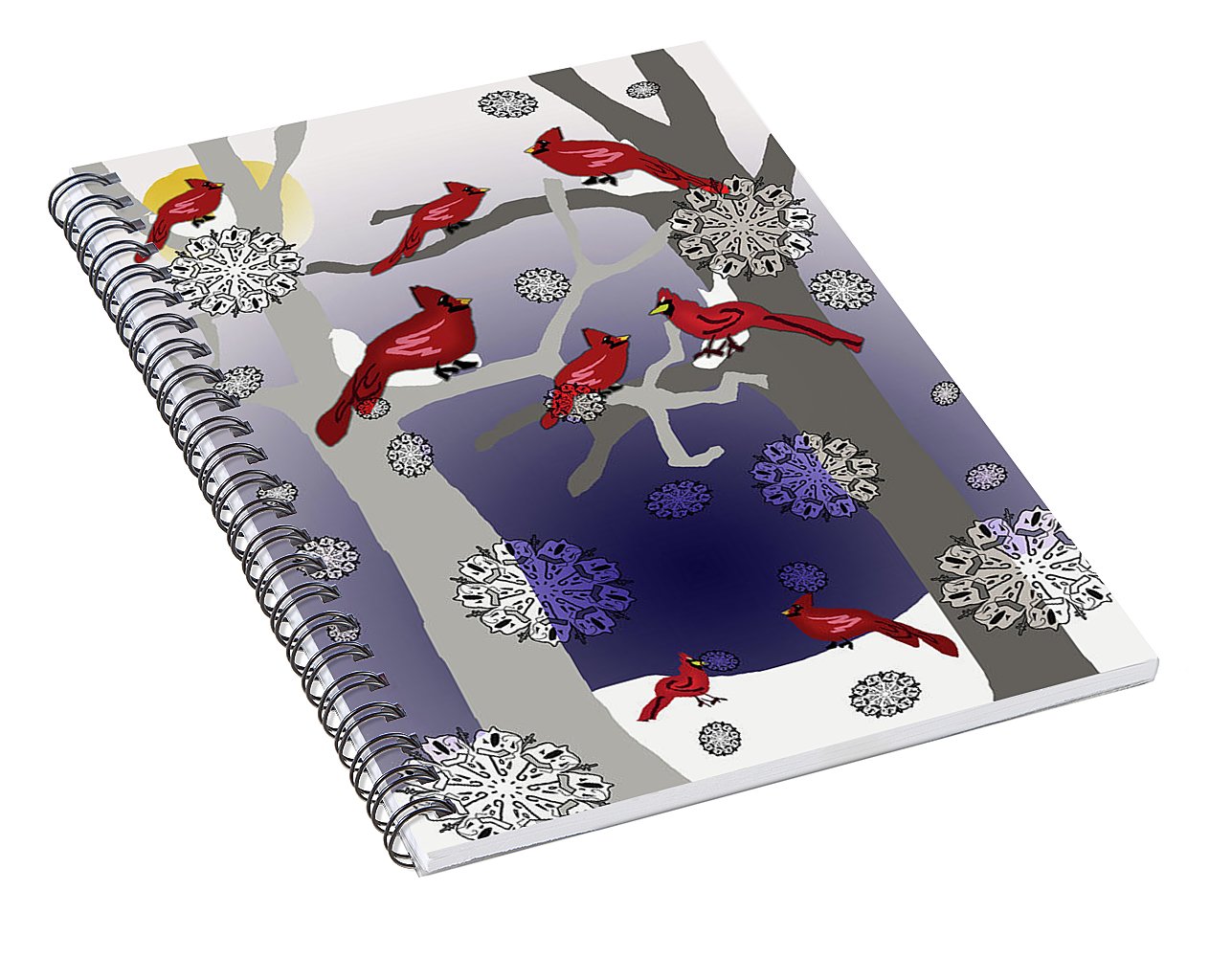 Cardinals In The Snow - Spiral Notebook