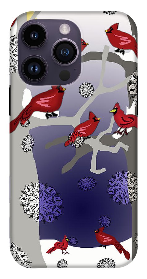 Cardinals In The Snow - Phone Case