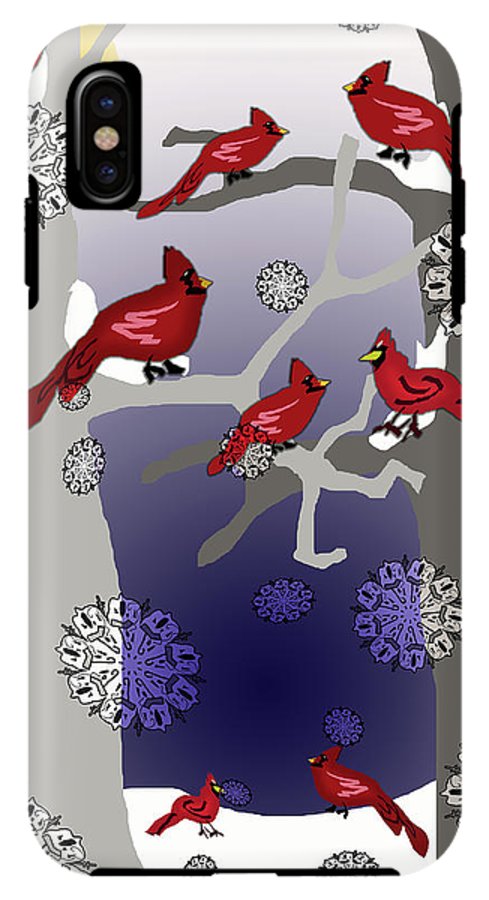 Cardinals In The Snow - Phone Case