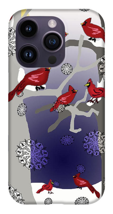 Cardinals In The Snow - Phone Case