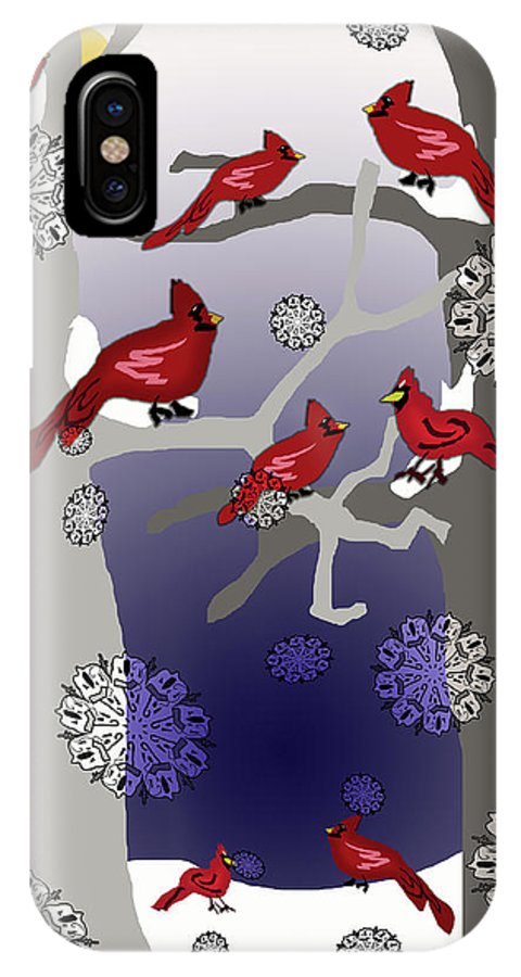 Cardinals In The Snow - Phone Case