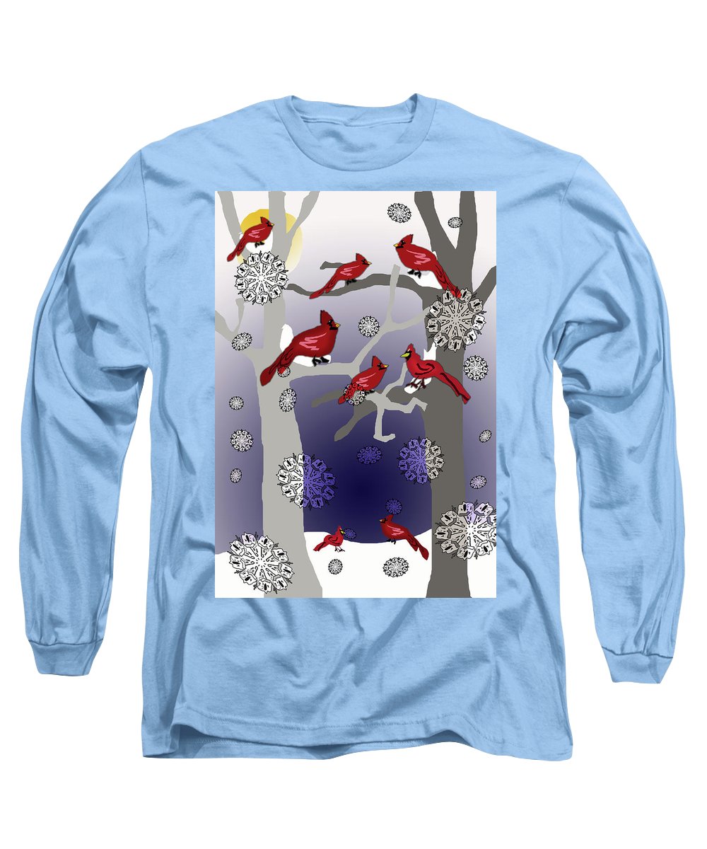 Cardinals In The Snow - Long Sleeve T-Shirt