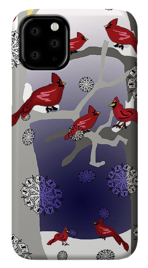 Cardinals In The Snow - Phone Case