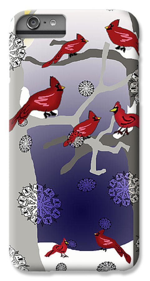 Cardinals In The Snow - Phone Case