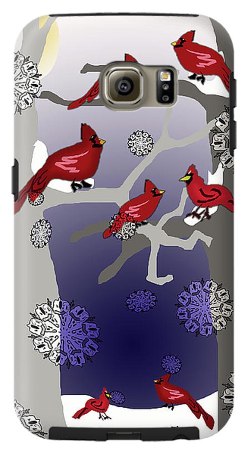 Cardinals In The Snow - Phone Case