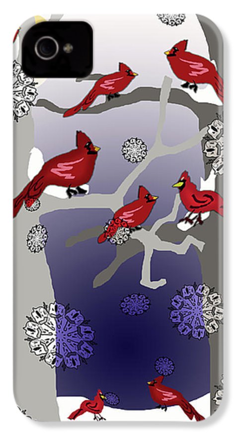 Cardinals In The Snow - Phone Case