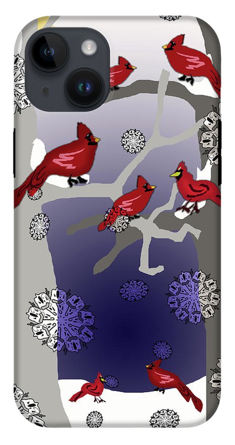 Cardinals In The Snow - Phone Case