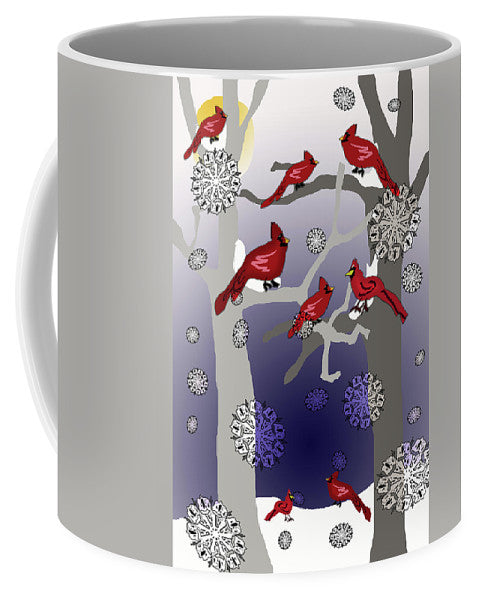 Cardinals In The Snow - Mug