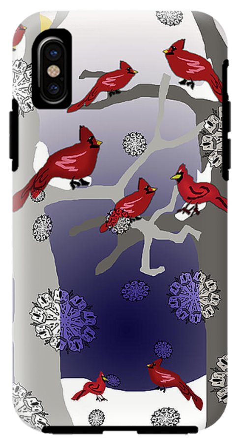 Cardinals In The Snow - Phone Case