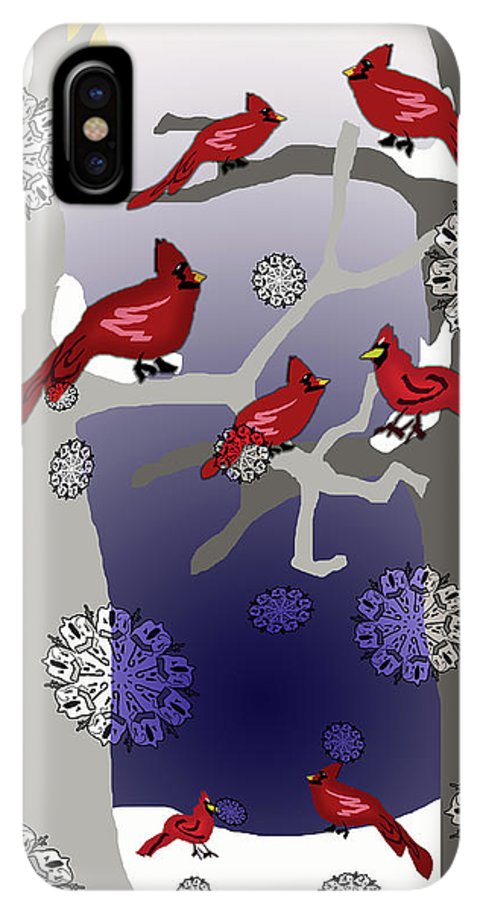 Cardinals In The Snow - Phone Case