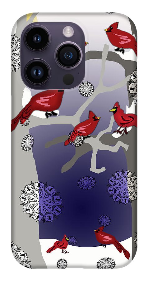 Cardinals In The Snow - Phone Case