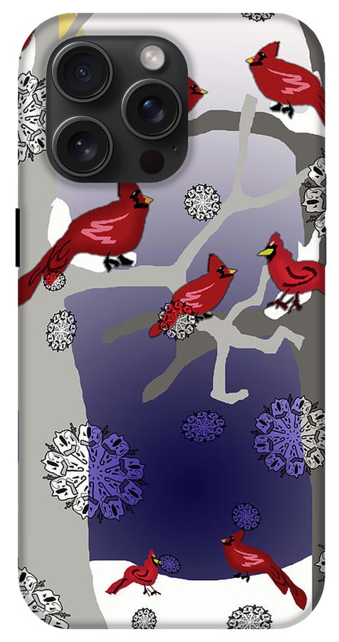 Cardinals In The Snow - Phone Case