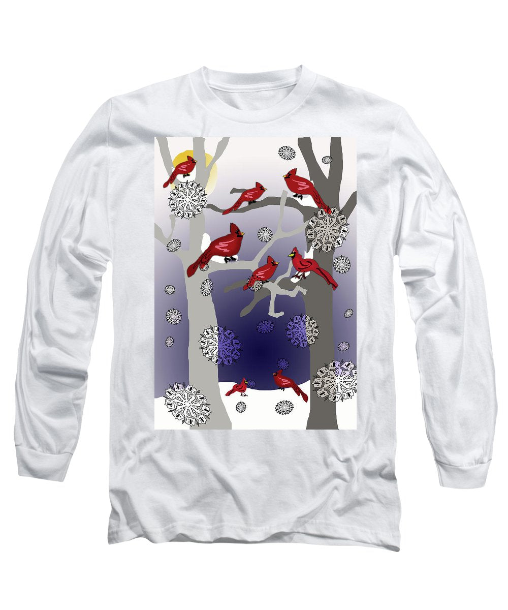 Cardinals In The Snow - Long Sleeve T-Shirt