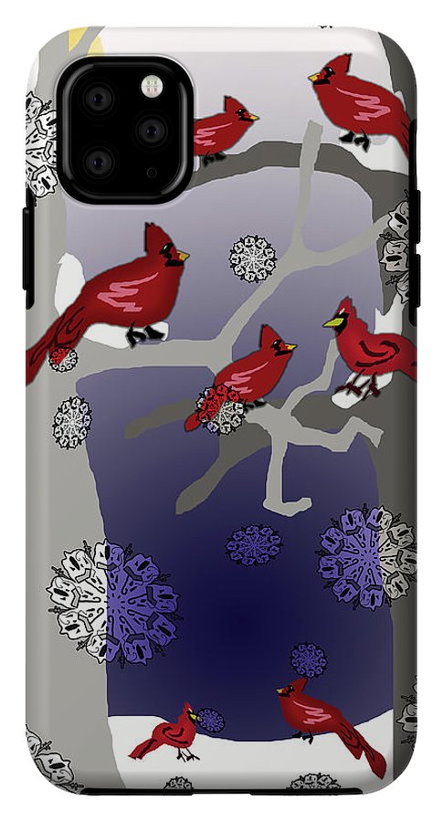 Cardinals In The Snow - Phone Case