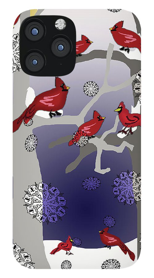 Cardinals In The Snow - Phone Case