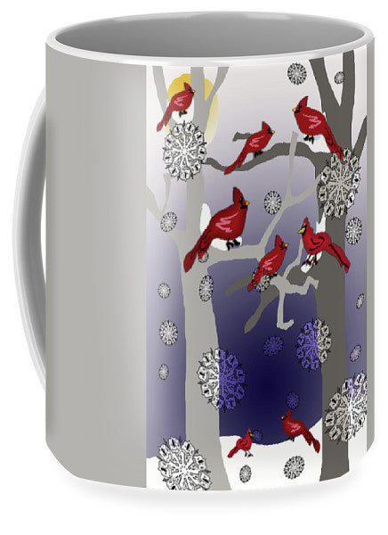 Cardinals In The Snow - Mug