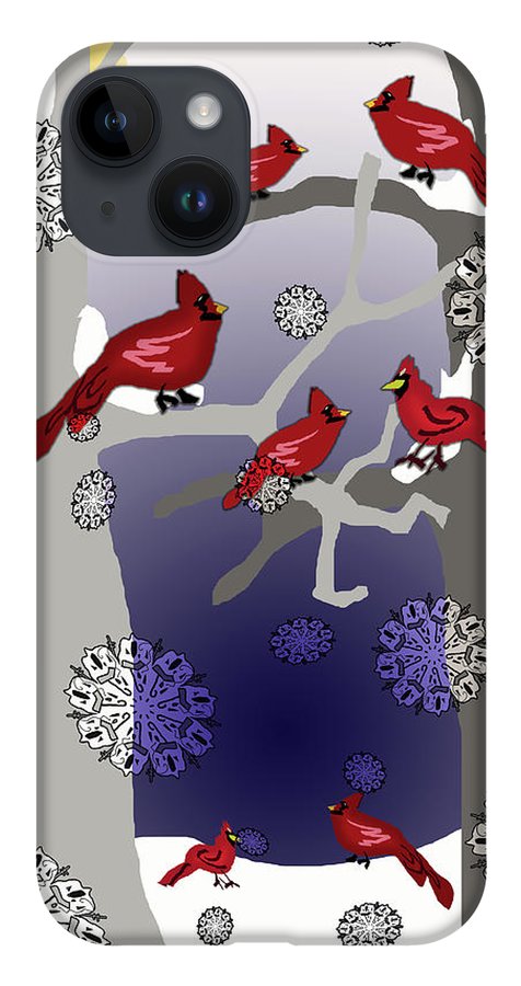 Cardinals In The Snow - Phone Case