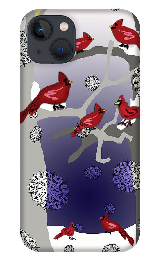 Cardinals In The Snow - Phone Case