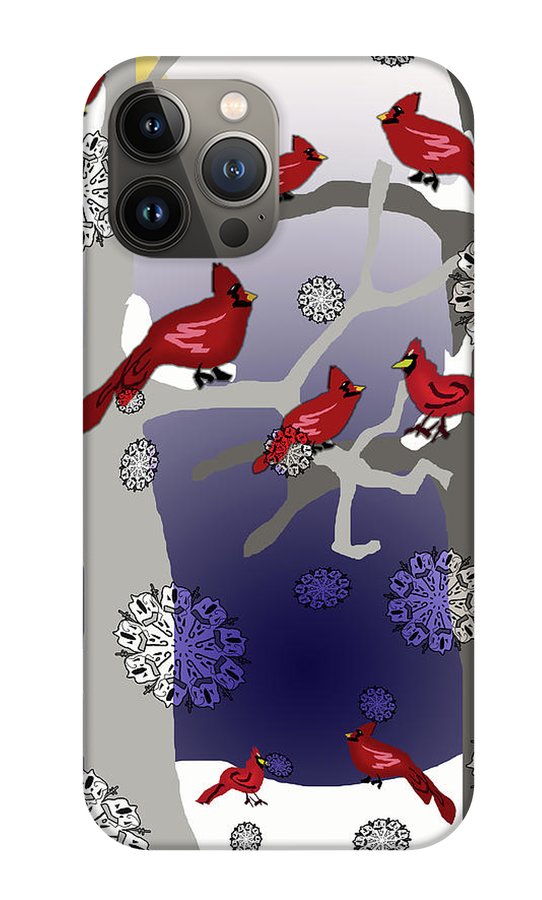 Cardinals In The Snow - Phone Case