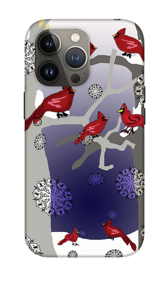 Cardinals In The Snow - Phone Case