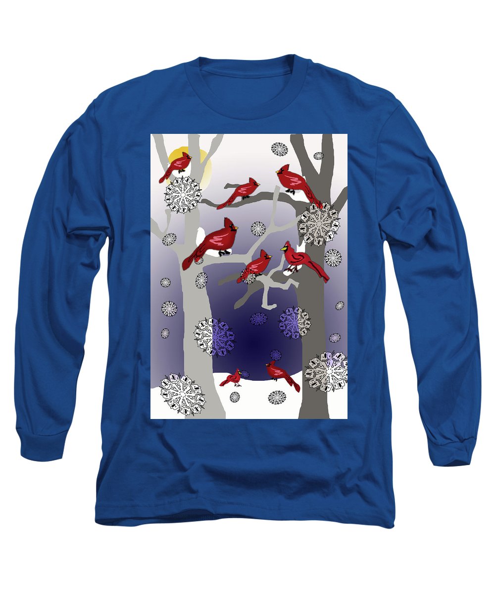 Cardinals In The Snow - Long Sleeve T-Shirt