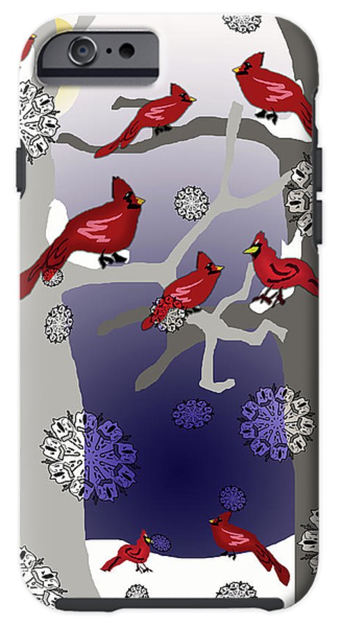 Cardinals In The Snow - Phone Case