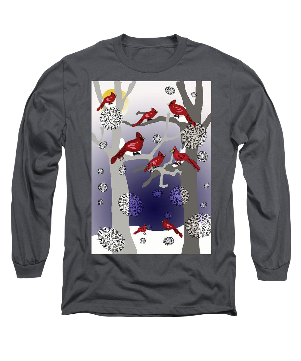 Cardinals In The Snow - Long Sleeve T-Shirt