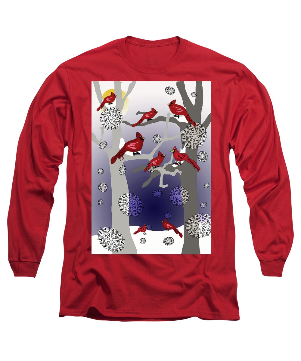 Cardinals In The Snow - Long Sleeve T-Shirt