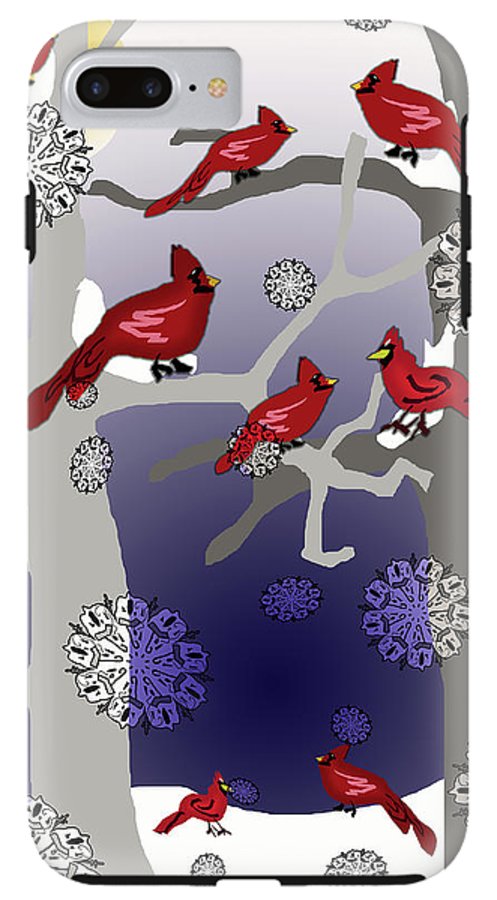 Cardinals In The Snow - Phone Case