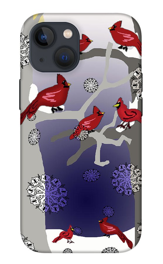 Cardinals In The Snow - Phone Case