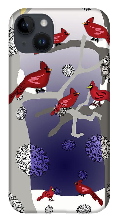 Cardinals In The Snow - Phone Case