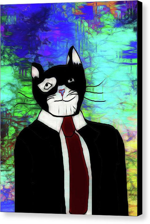 Cat In A Tie - Canvas Print