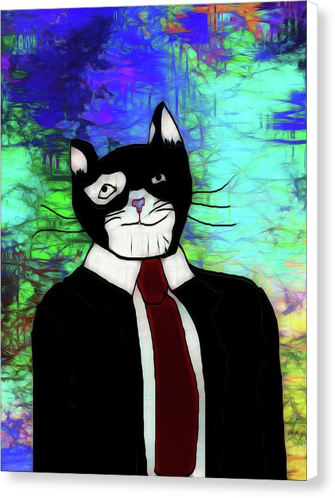 Cat In A Tie - Canvas Print