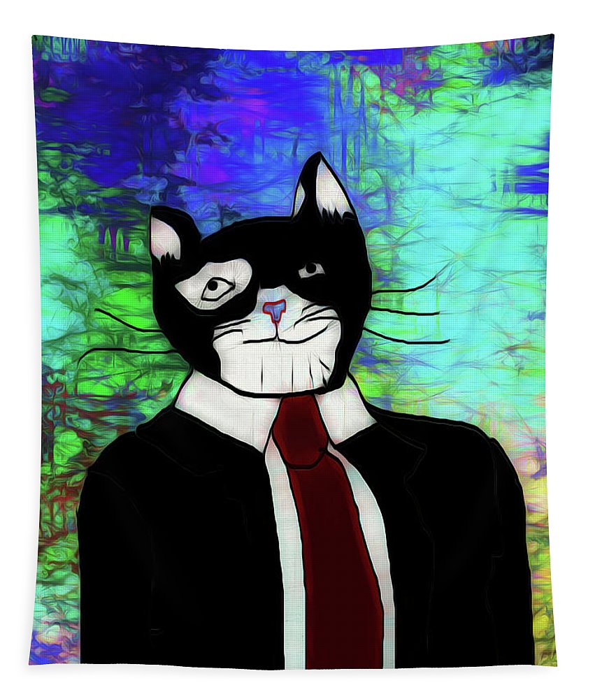 Cat In A Tie - Tapestry