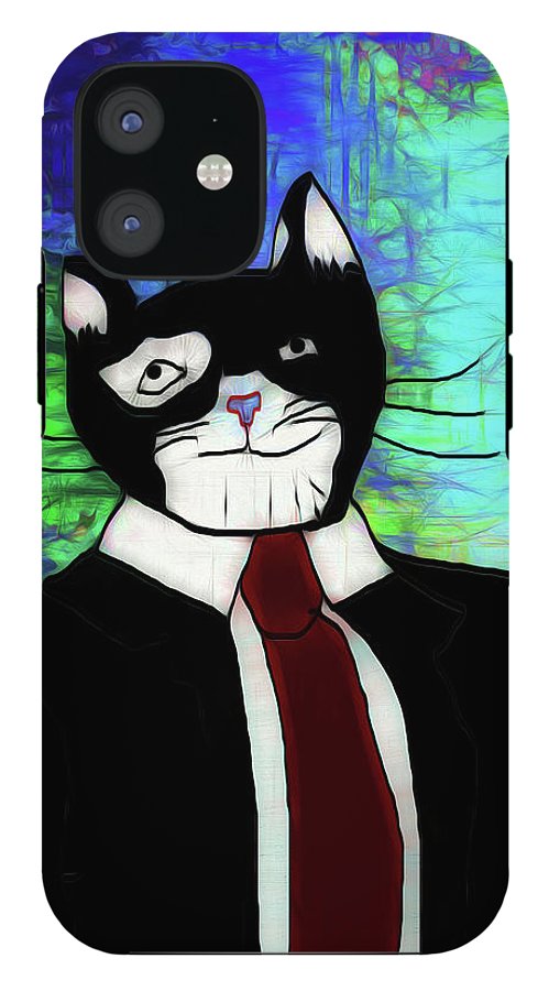 Cat In A Tie - Phone Case