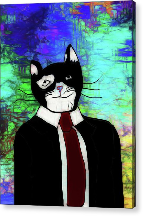 Cat In A Tie - Acrylic Print