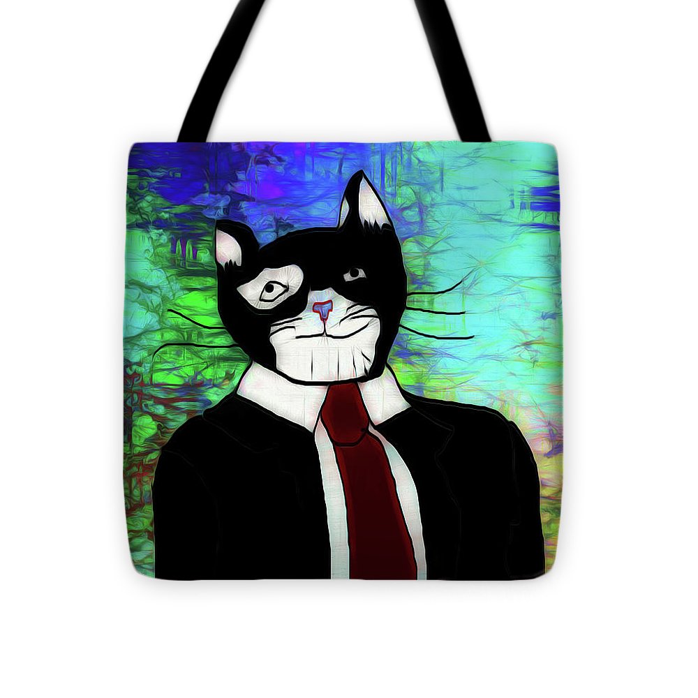 Cat In A Tie - Tote Bag