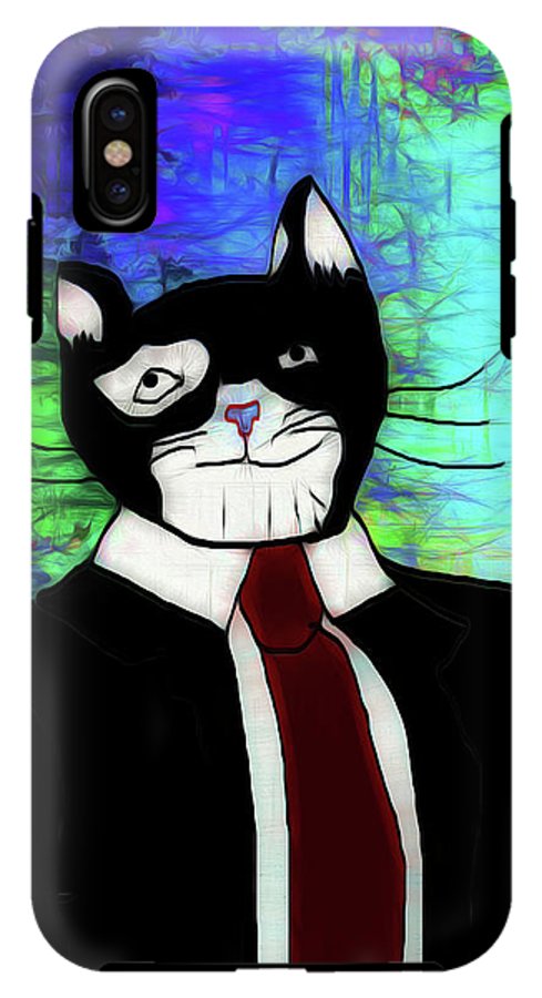 Cat In A Tie - Phone Case
