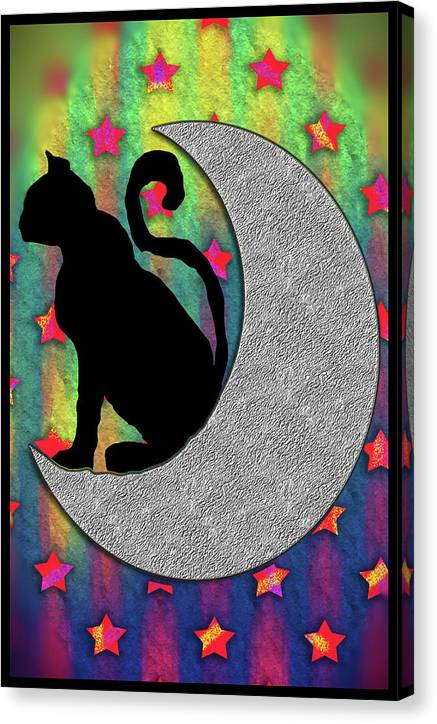 Cat On A Moon - Canvas Print