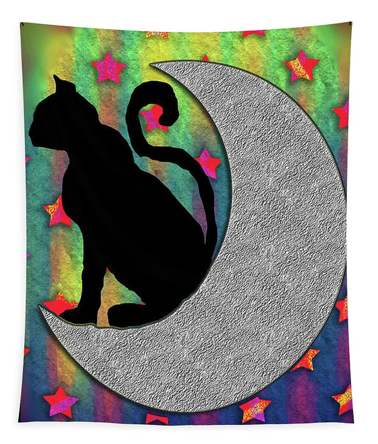 Cat On A Moon - Tapestry