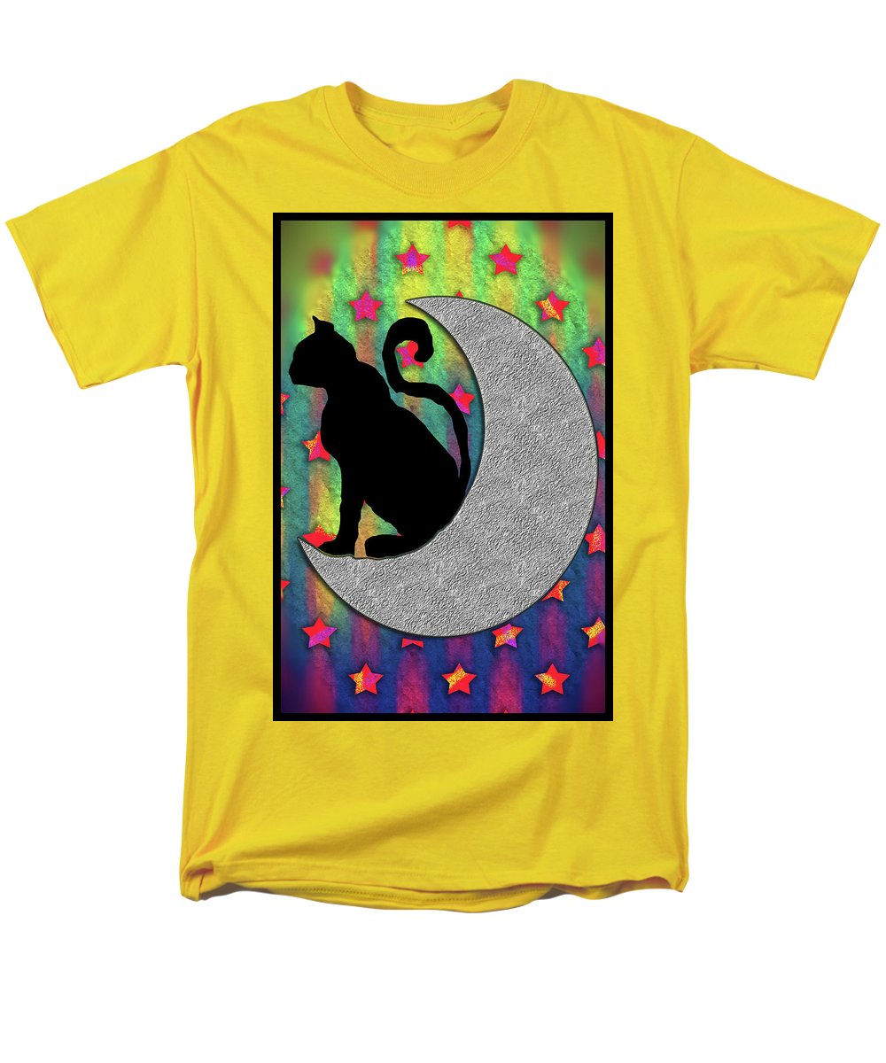 Cat On A Moon - Men's T-Shirt  (Regular Fit)
