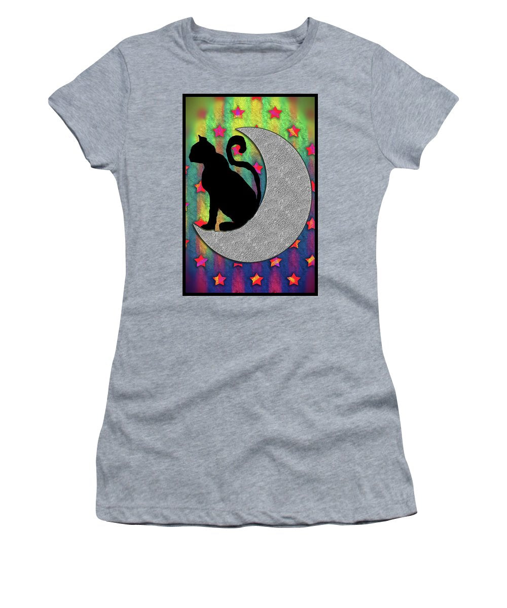 Cat On A Moon - Women's T-Shirt