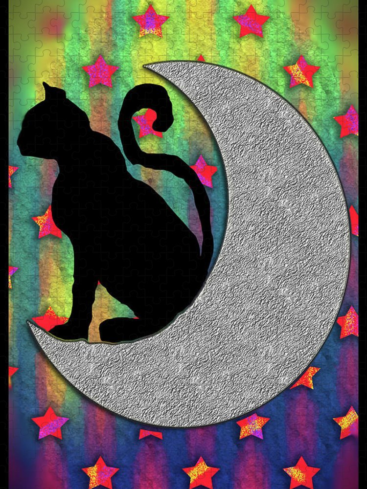 Cat On A Moon - Puzzle